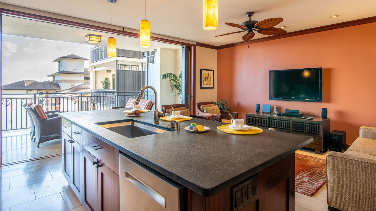 The kitchen of one of our 2 Bedroom Apartments for Rent in Oahu.