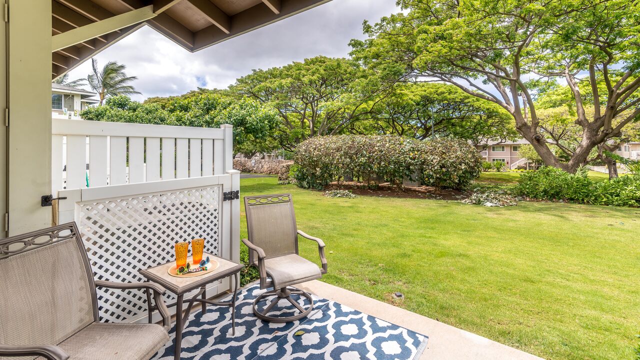 Patio of one of the Hillside Villas we manage