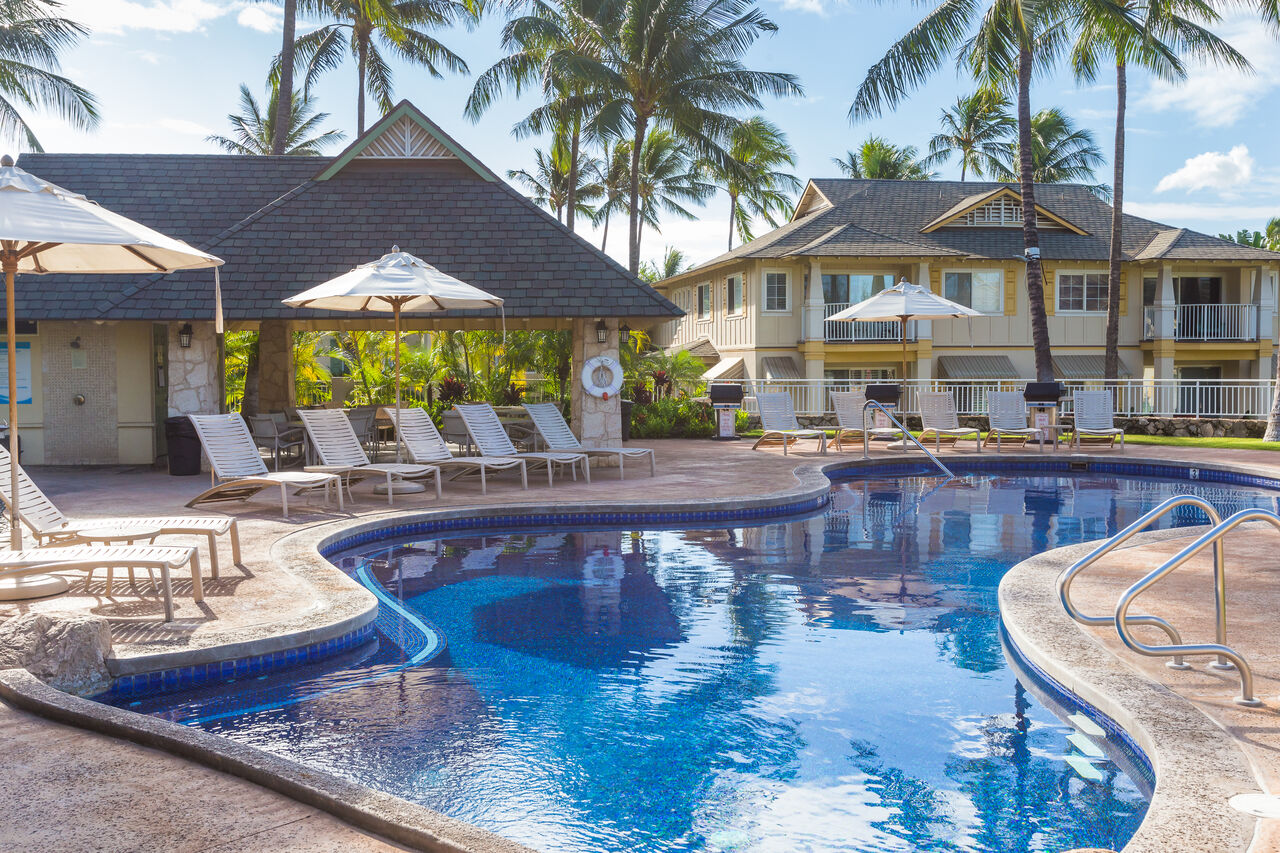 Poolside at our Kai Lani vacation rentals