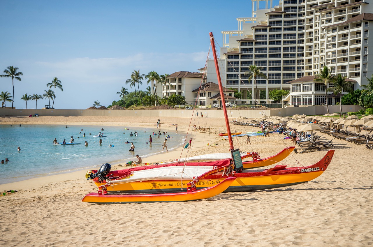 Boat on the beach during Oahu Summer